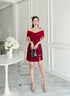 SIRINNN Mesh Off Shoulder Side Slit Mini Dresses